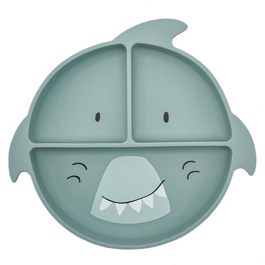 TRIXIE Silikonski neklizajući djeljeni tanjur Mr. Shark, plavi
