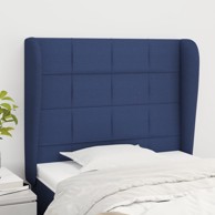Uzglavlje s ušima plavo 93x23x118/128 cm od tkanine