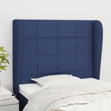 Uzglavlje s ušima plavo 93x23x118/128 cm od tkanine