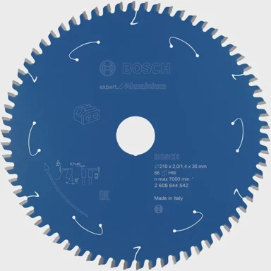 BOSCH List kružne pile Expert for Aluminium 210 mm 66Z (30 mm rupa, za akumulatorske stolne pile)