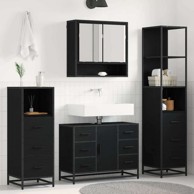 Set namještaja za kupaonicu, 4 kom, 80 x 33 x 60 cm, crni hrast