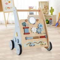 COSTWAY Drvena hodalica za bebe s prostorom za pohranu