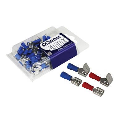 COMMEL Kutni utikač + natikač za žicu, 25 + 25 kom blister 1,5-2,5 mm2 0,8x6,3 mm