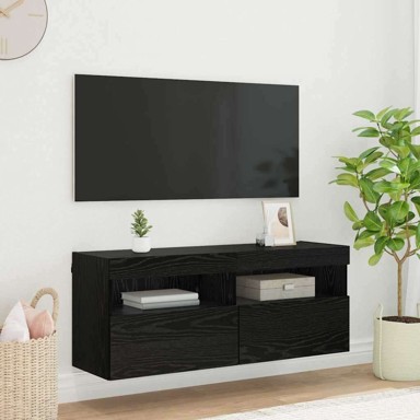 TV zidni ormar, 100 x 30 x 40 cm, konstruirano drvo, crni hrast