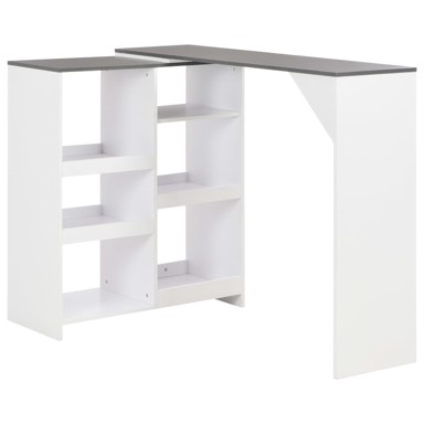 Barski stol s pomičnom policom bijeli 138 x 39 x 110 cm