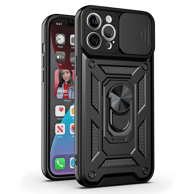 ONASI Silikonska maskica, Samsung Galaxy S25, Armor Ring, zaštita kamere, crna