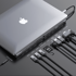 BASEUS Docking stanica CATSX-G0G USB-C, USB-C, 3x USB-C, 1x USB-C PD, 2x HDMI, 1x VGA, 1x ethernet, 1x SD/microSD, sivi