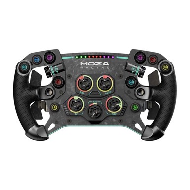 MOZA Upravljač GS V2P RS056, GT-stil, 300 mm, perforirani mikrofiber, 10 RGB tipki, 10 LED, bežično, kompatibilan s Moza bazama