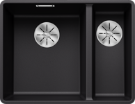 BLANCO Sudoper SUBLINE 340/160-F InFino SILGRANIT, veliki bazen lijevo, crni