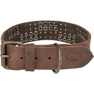 TRIXIE Ogrlica za pse Rivet kožna, S–M (34–40 cm / 30 mm), smeđa