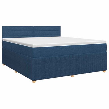 Boxspring krevet s madracem 140 x 190 cm, plavi, tkanina