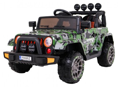 Auto na akumulator Full Time 4WD 4x4, army
