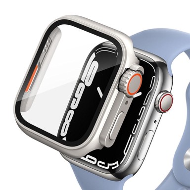 TECH-PROTECT Maska Defense 360 sa zaštitnim staklom za Apple Watch 10 46mm, titanium/orange