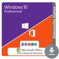 MICROSOFT Licenca WINDOWS 10 PROFESSIONAL + MS Office 2013 HOME AND BUSINESS ESD KOMBO