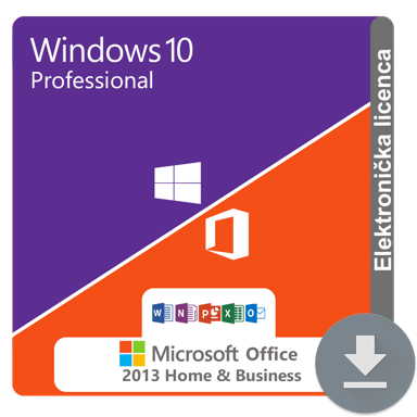 MICROSOFT Licenca WINDOWS 10 PROFESSIONAL + MS Office 2013 HOME AND BUSINESS ESD KOMBO