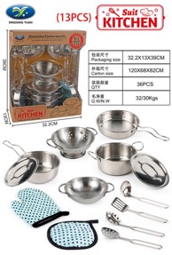 Set metalnih lonaca i dodaci, 13 komada
