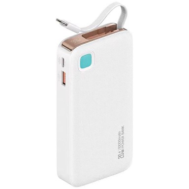 USAMS Powerbank s uvlačivim kabelom, 10.000 mAh, 20 W PD