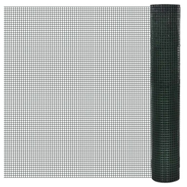 Žičana ograda za kokoši, pocinčana s PVC oblogom, 10 x 1 m, 16 x 16 mm, zelena
