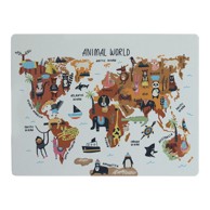 LITTLE NICE THINGS Podloga za stol Animals Worldmap, 55 x 35 cm