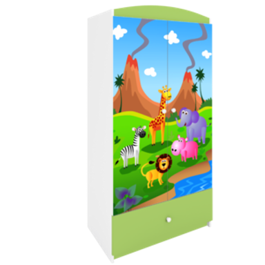 Dječji ormar Safari, zeleni, 181×90×52 cm