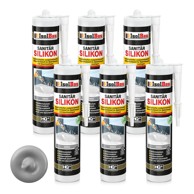 ISOLBAU Sanitarni silikon, 6 x 300 ml, sivi