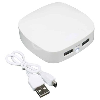 Punjač za mobilne uređaje, plastični, prijenosni, bijeli
