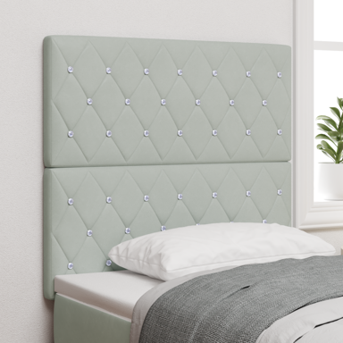 LED uzglavlje, 100 cm, baršun, svjetlosivo