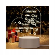 NIKCORP LED noćna lampa SRCE, 3D iluzija, USB napajanje, toplo bijelo svjetlo, akril