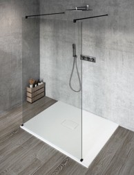 GELCO Tuš pregrada VARIO, samostojeća, 1100 mm, prozirno staklo, crna