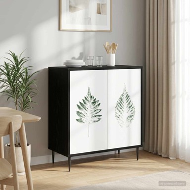 Krevet Hanau 69 x 33 x 76 cm od konstruiranog drva, crni hrast