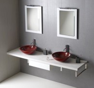 SAPHO Avice drvena polica za umivaonik 190 × 50 cm, debljina 5 cm, stari bijeli hrast