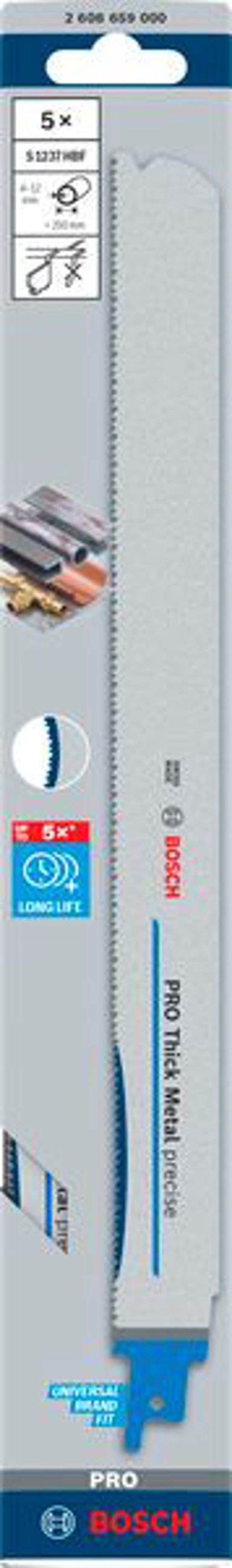 BOSCH PRO Listovi za sabljastu pilu S1237HBF 2608659000, za debeli metal, 5 kom.