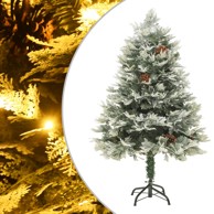 Božićno drvce umjetno, osvijetljeno sa šiškama, zeleno, 150 cm, PVC i PE