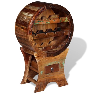 Stalak za vino za 10 boca, od masivnog obnovljenog drva