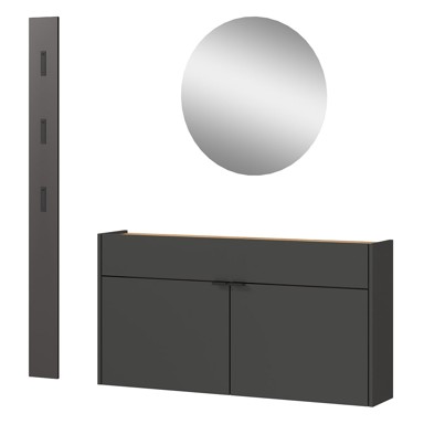 GERMANIA Antracitno sivi/natur set za hodnik Ameca