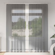 Voile zavjese s džepovima za šipke 2 kom. 140 x 245 cm, tamnosiva