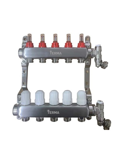 TERMA Podno razdjelnik Plus, s mjeračima protoka, 5 krugova
