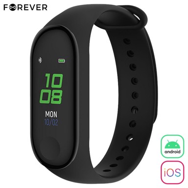 FOREVER Fitness narukvica FitBand SB-50, crna, Bluetooth 5.0, vodootporna, IP65