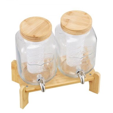 VEVOR Dispenzer za piće, dvostruki cilindar, 300 x 150 x 244 mm, proziran