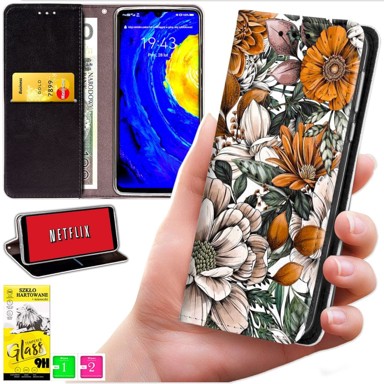 BLUEMOON Futrola tipa novčanik za Motorola Moto E15 / Moto G05 - maska s otiskom + 9H staklo