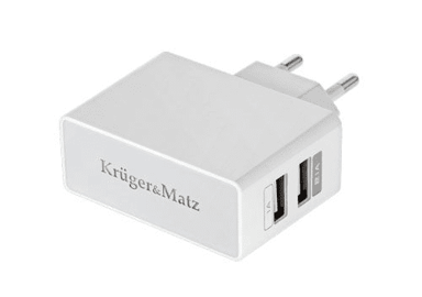 KRÜGER&MATZ Mrežni punjač 2xUSB 2.1A, bijela