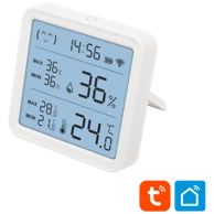 HOME Pametni mjerač temperature i vlažnosti HSTHC 66572, LCD, sat