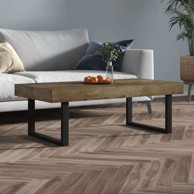 Stolić za kavu, tamnosmeđa i crna boja, 120 x 60 x 40 cm, MDF i željezo