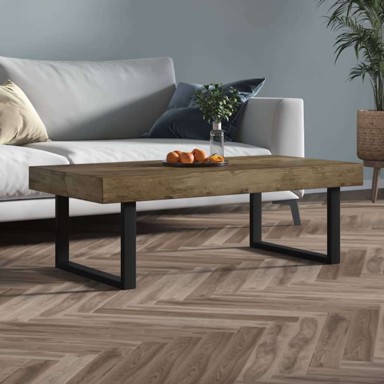 Stolić za kavu, tamnosmeđa i crna boja, 120 x 60 x 40 cm, MDF i željezo