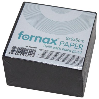 FORNAX Papir za kocku ljepljeni, 9 x 9 x 5 cm, crni