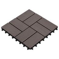 Pločice za decking 11 kom 30 x 30 cm WPC, tamnosmeđe