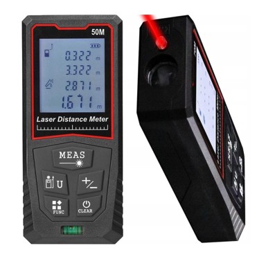 DEXXER Laserski mjerač, do 50 m, digitalni LCD zaslon, multifunkcionalni