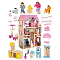XXL drvena kuća za lutke 60 x 33 x 90 cm