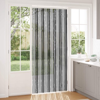 Zavjesa protiv insekata Chenille, 100 x 230 cm, siva i crna