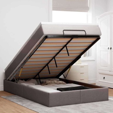 Otoman okvir kreveta s madracem, 120 x 200 cm, sivo-smeđi